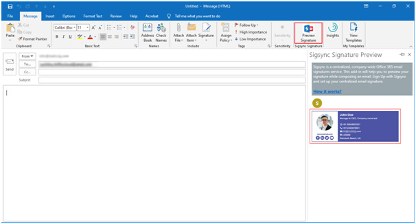 Preview Email Signature